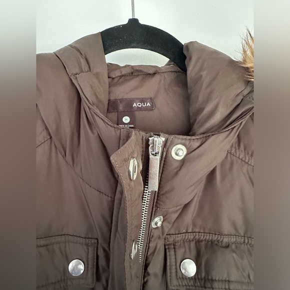 Aqua Winter Puffer Jacket Fur Hood - Picture 2 of 4